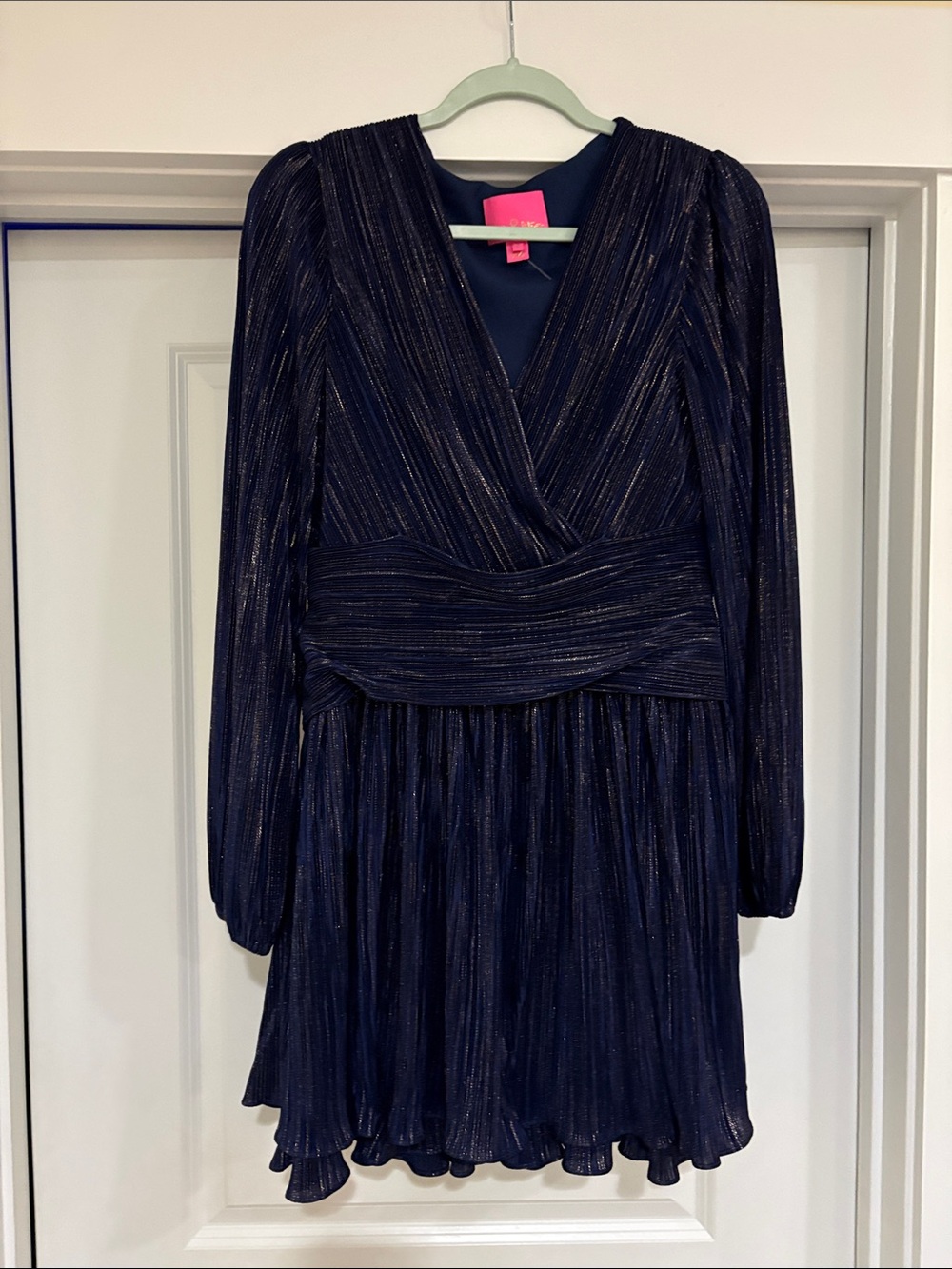 Lilly Pulitzer Jessamie Long Sleeve Dress, Color Low Tide Navy Dress Size 8
